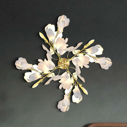 Gingko Flowers Mid-century Metal Wall Lamp