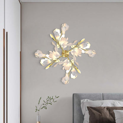 Gingko Flowers Mid-century Metal Wall Lamp