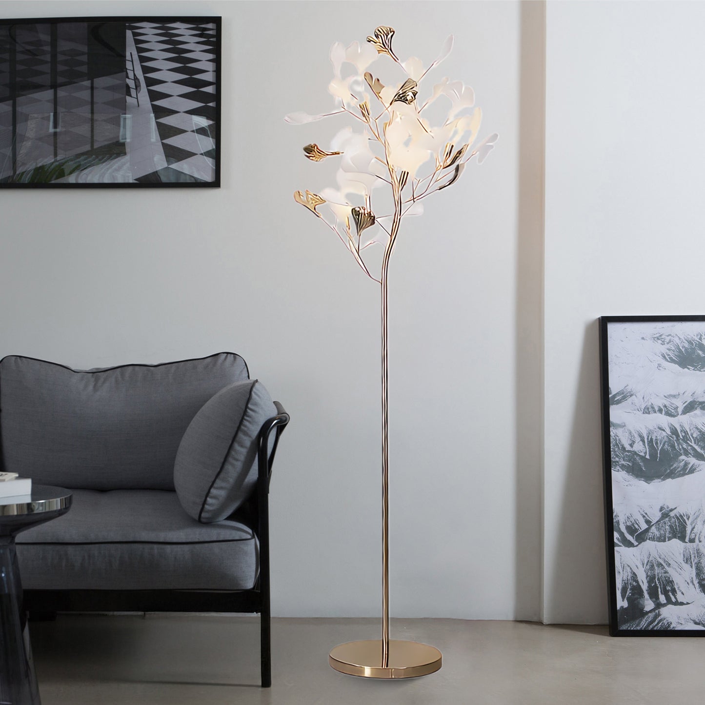 Gingko Leaf Classic Metal Floor Lamp