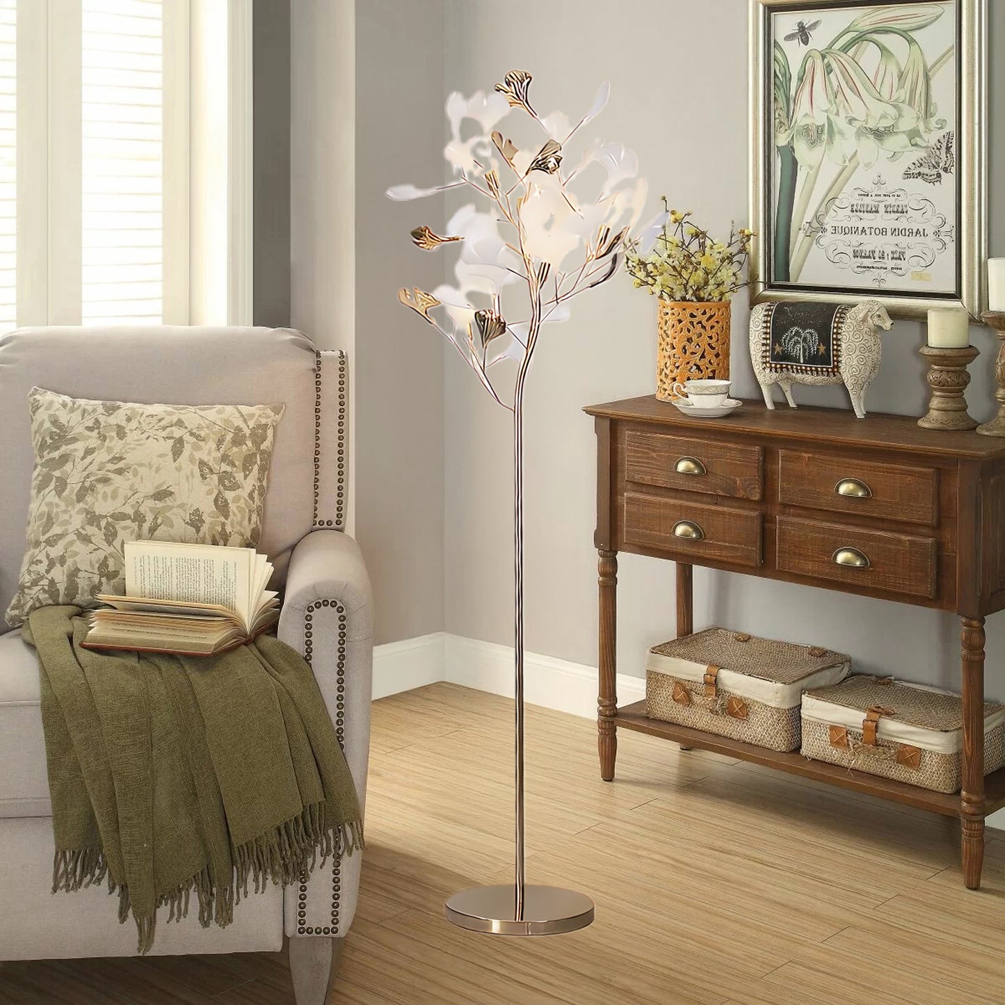 Gingko Leaf Classic Metal Floor Lamp