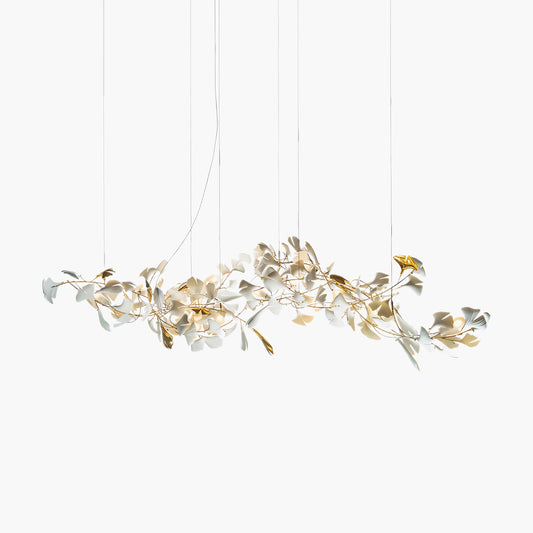 Gingko Leaves Eclectic Metal Chandelier