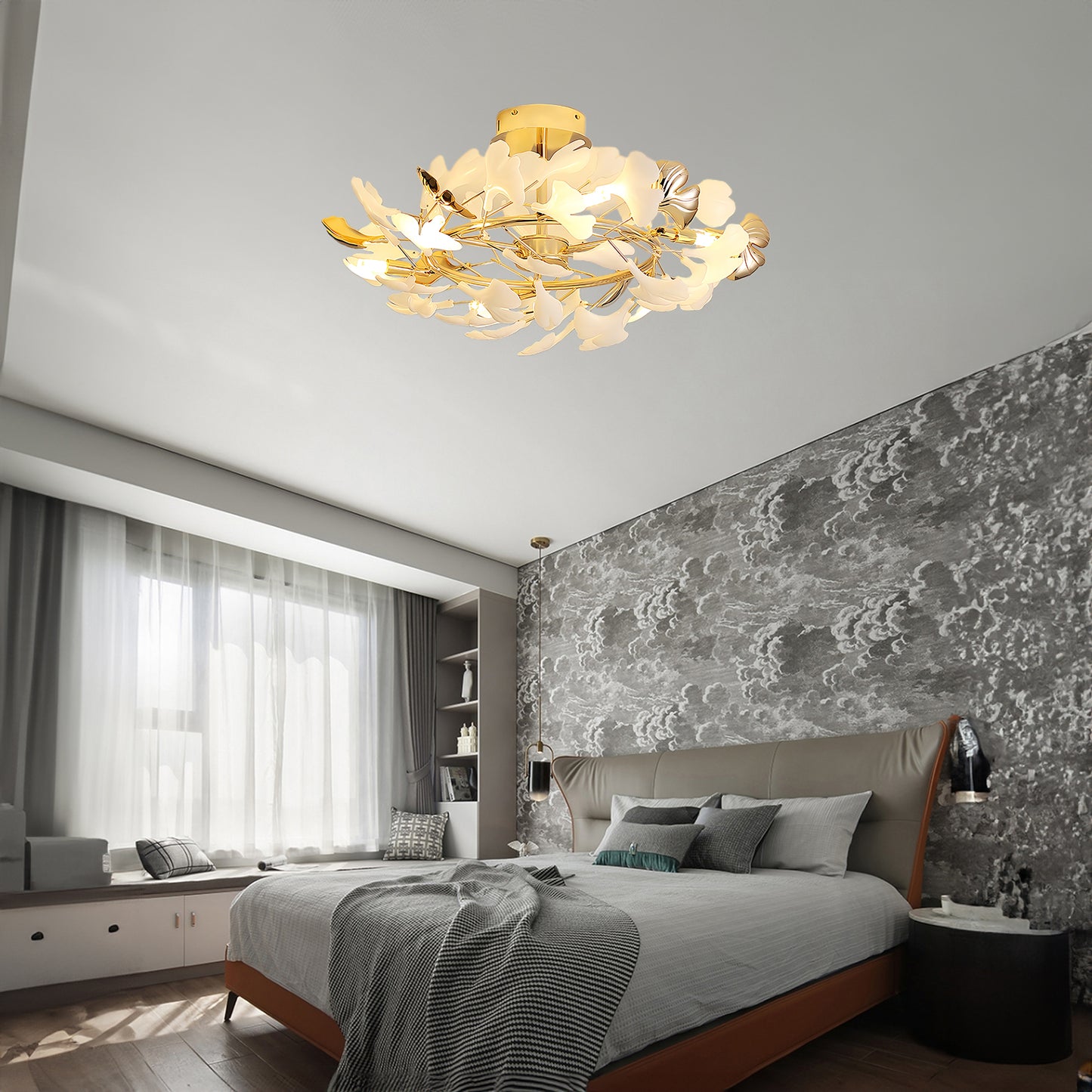 Gingko Rotating Minimalist Metal Ceiling Lamp