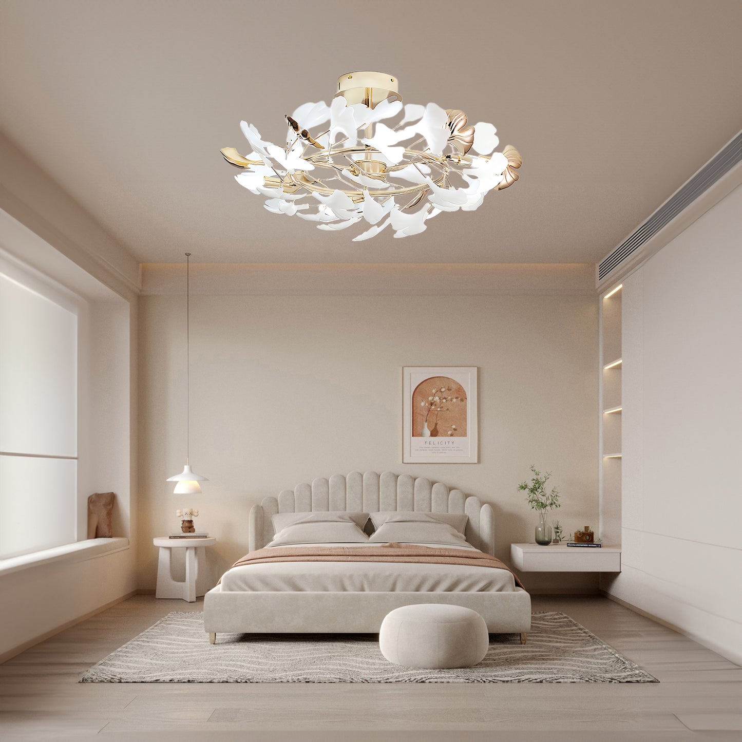 Gingko Rotating Minimalist Metal Ceiling Lamp