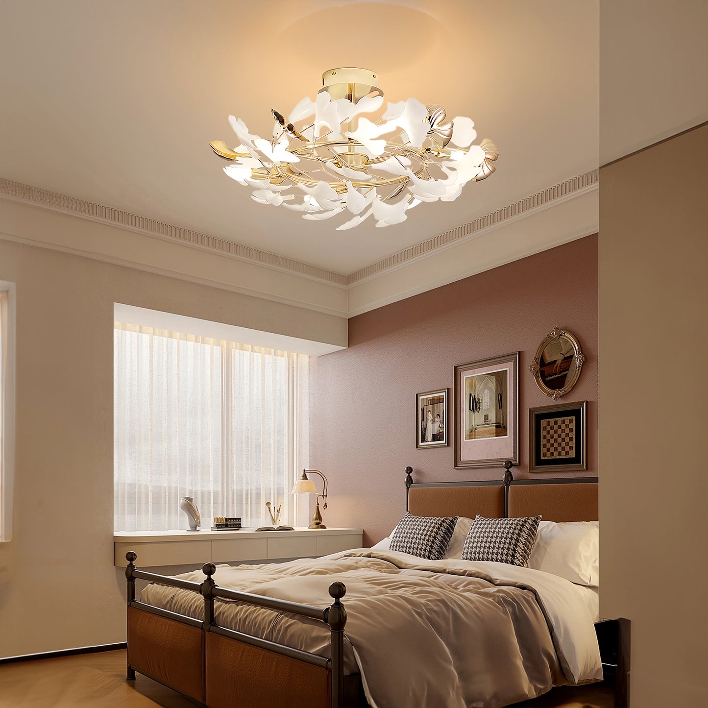 Gingko Rotating Minimalist Metal Ceiling Lamp