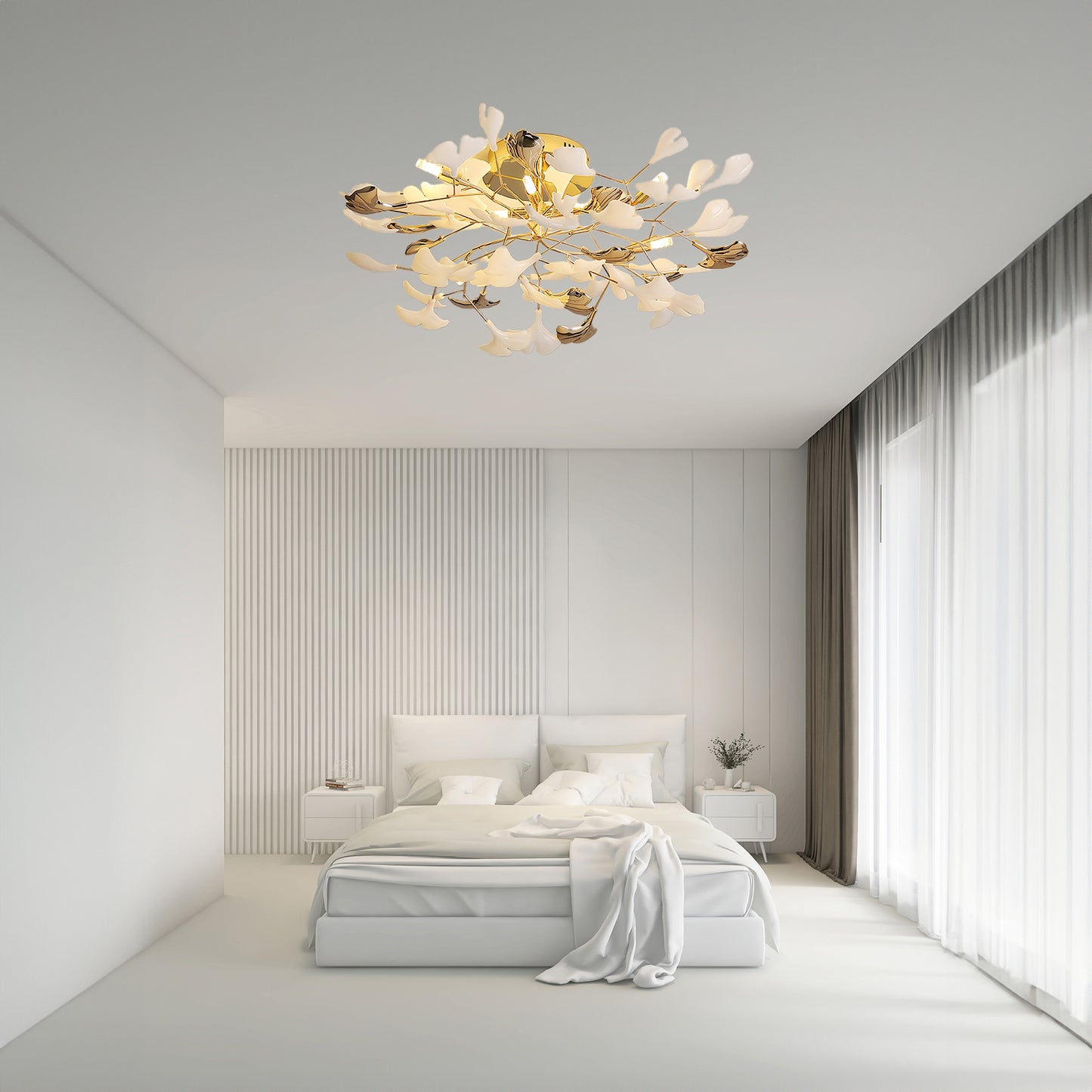 Gingko Rotating Minimalist Metal Ceiling Lamp