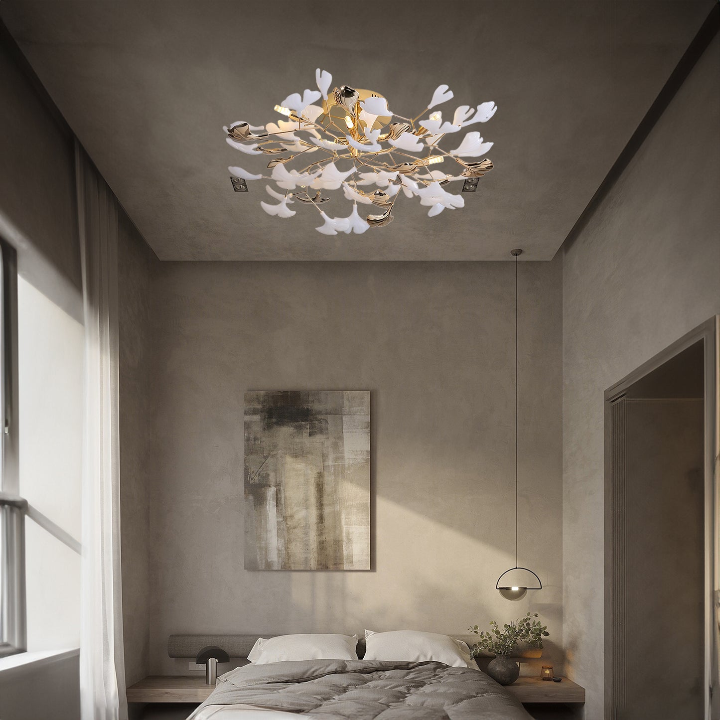 Gingko Rotating Minimalist Metal Ceiling Lamp