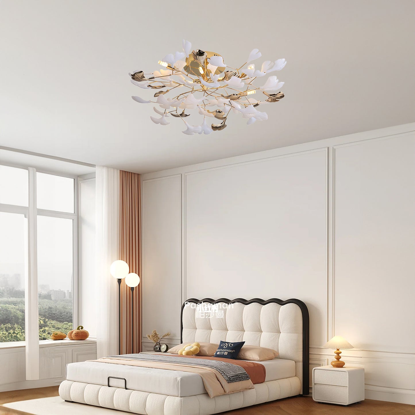 Gingko Rotating Minimalist Metal Ceiling Lamp