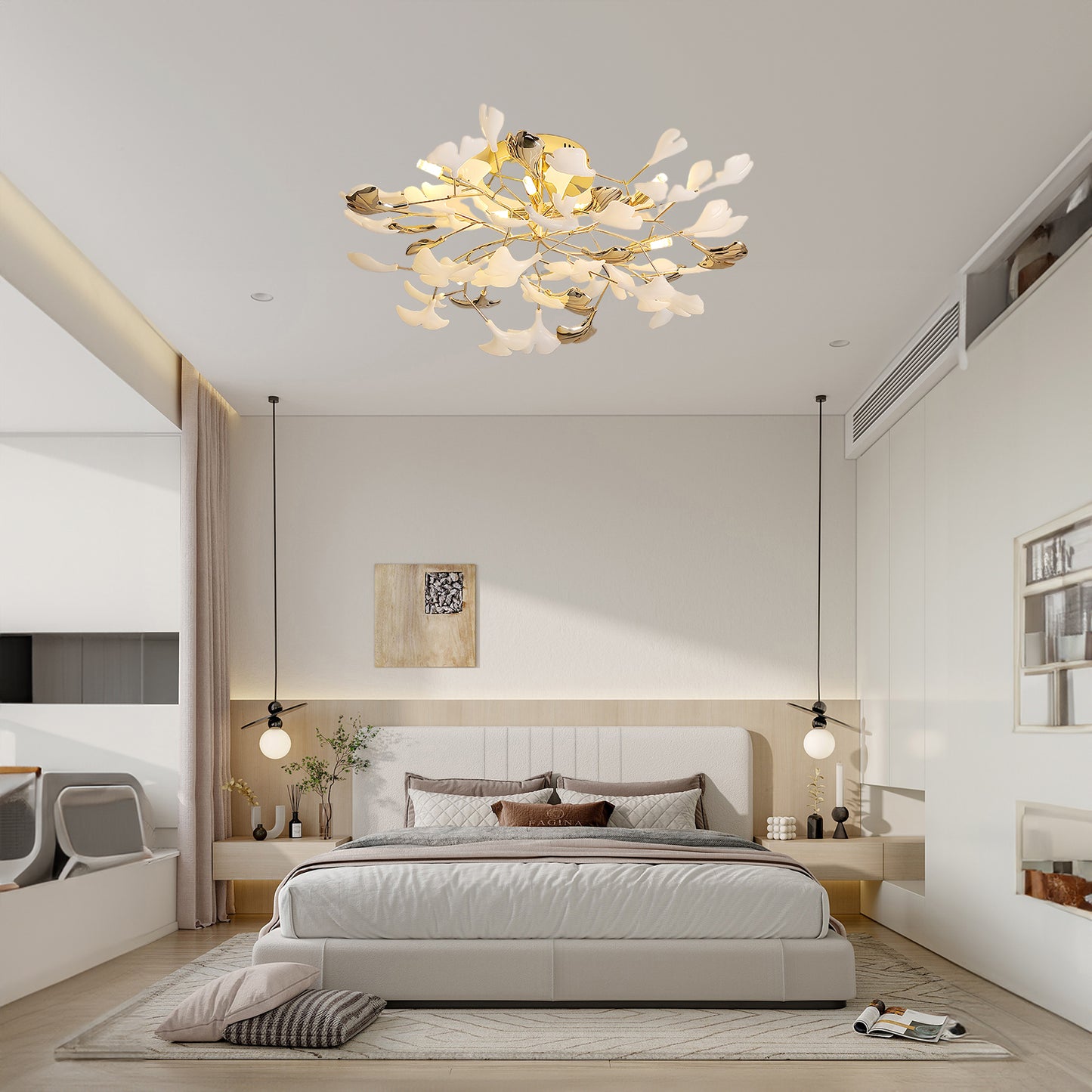 Gingko Rotating Minimalist Metal Ceiling Lamp