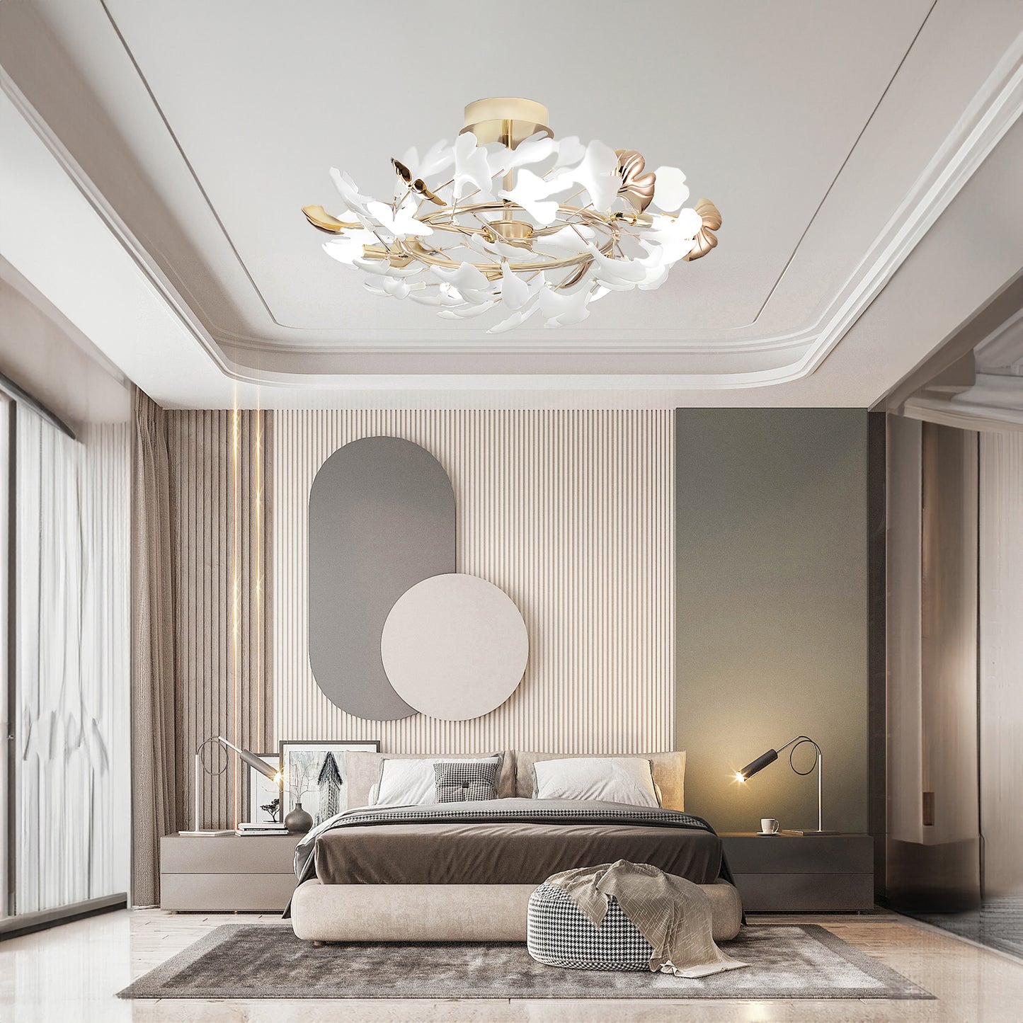 Gingko Rotating Minimalist Metal Ceiling Lamp