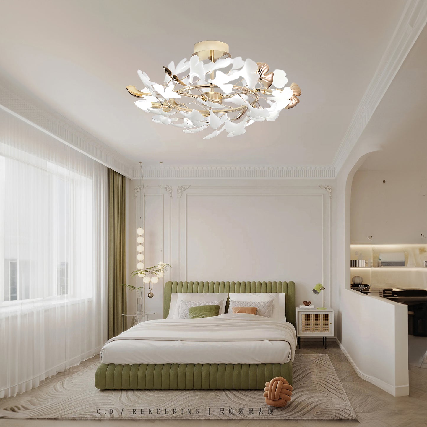 Gingko Rotating Minimalist Metal Ceiling Lamp