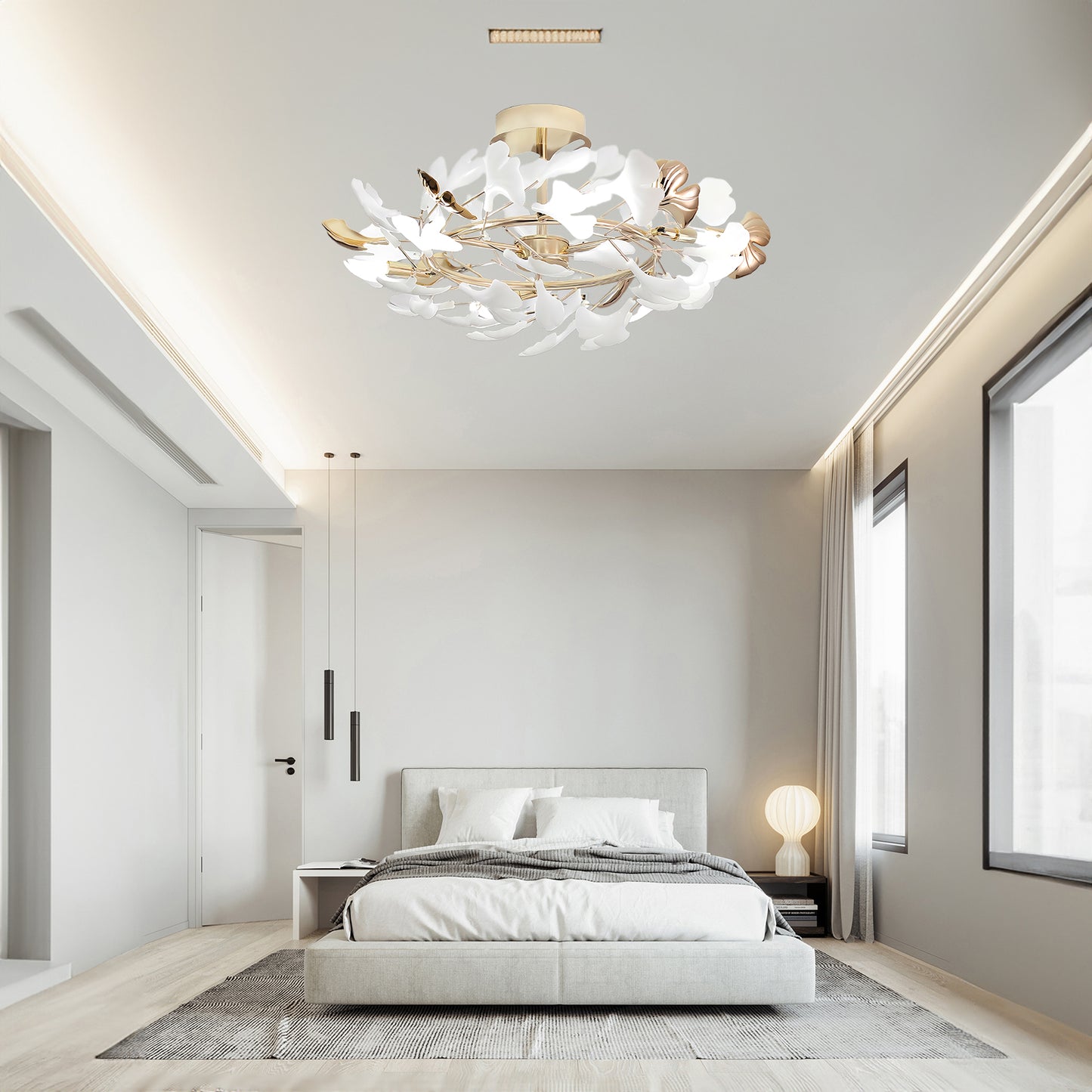 Gingko Rotating Minimalist Metal Ceiling Lamp