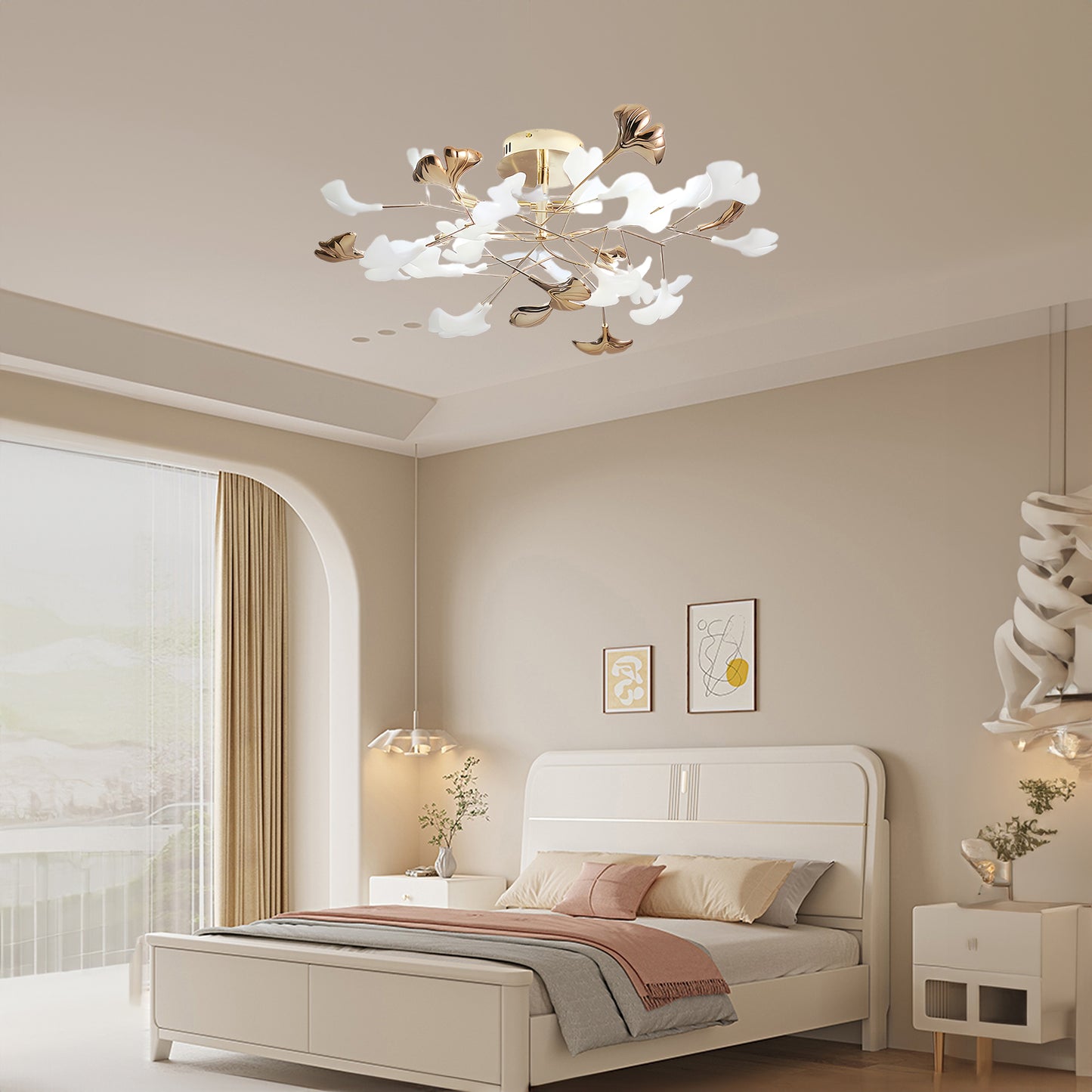 Gingko Rotating Minimalist Metal Ceiling Lamp