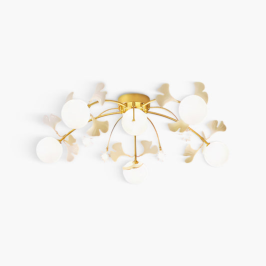 Ginkgo Eclectic Crystal Ceiling Lamp