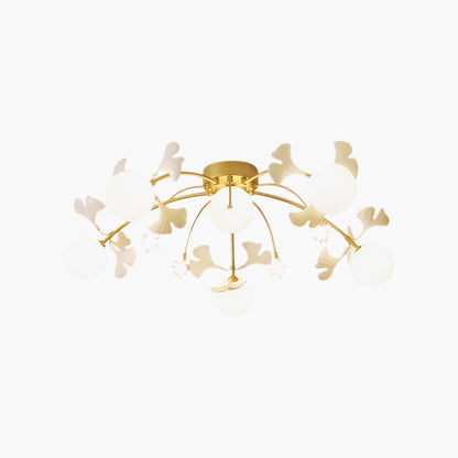 Ginkgo Eclectic Crystal Ceiling Lamp