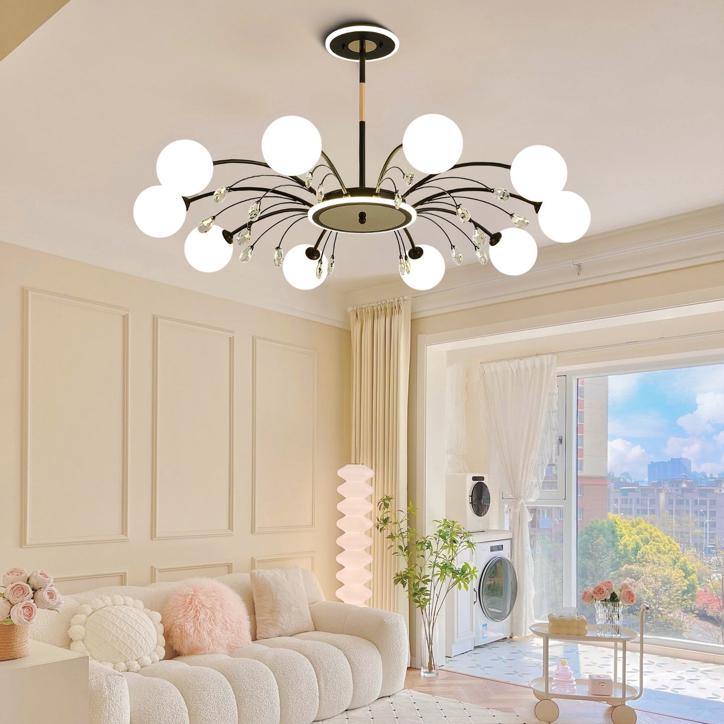 Glamorous Eclectic Crystal Raindrop Chandeliers