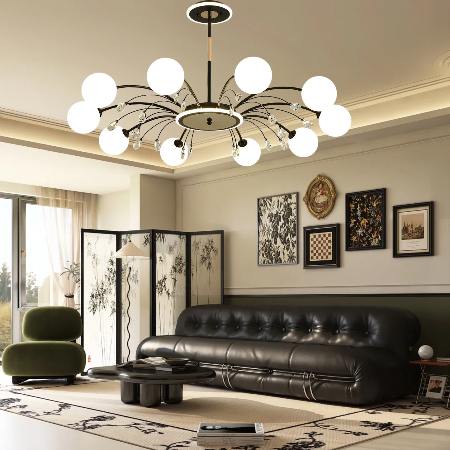 Glamorous Eclectic Crystal Raindrop Chandeliers