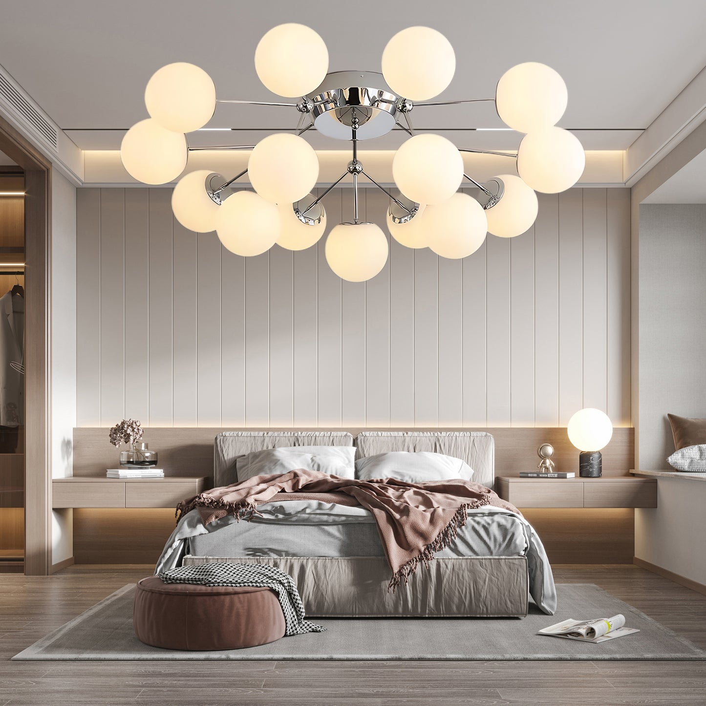 Balls Cluster Modern Crystal Ceiling Lamp