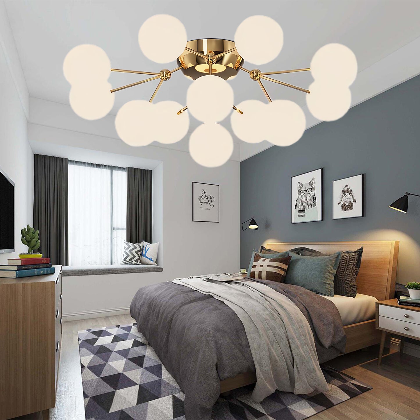 Balls Cluster Modern Crystal Ceiling Lamp