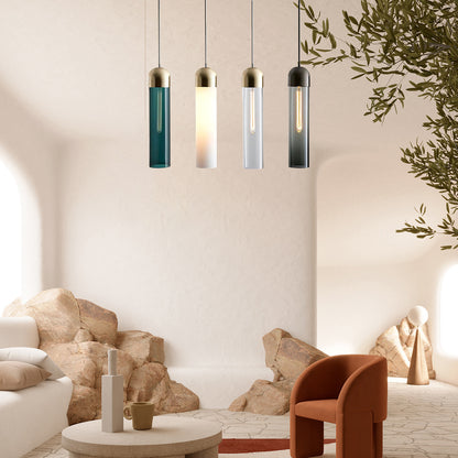 Cylindrical Shape Eclectic Crystal Pendant Light