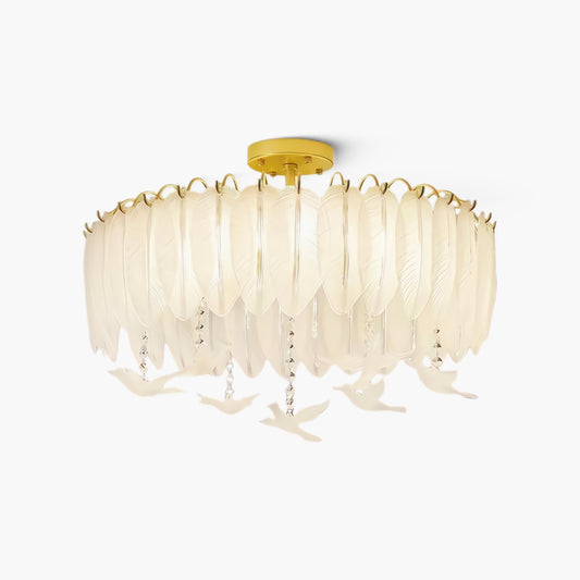 Crystal Feather Classic Ceiling Light