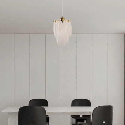 Modern Crystal Feather Pendant Light