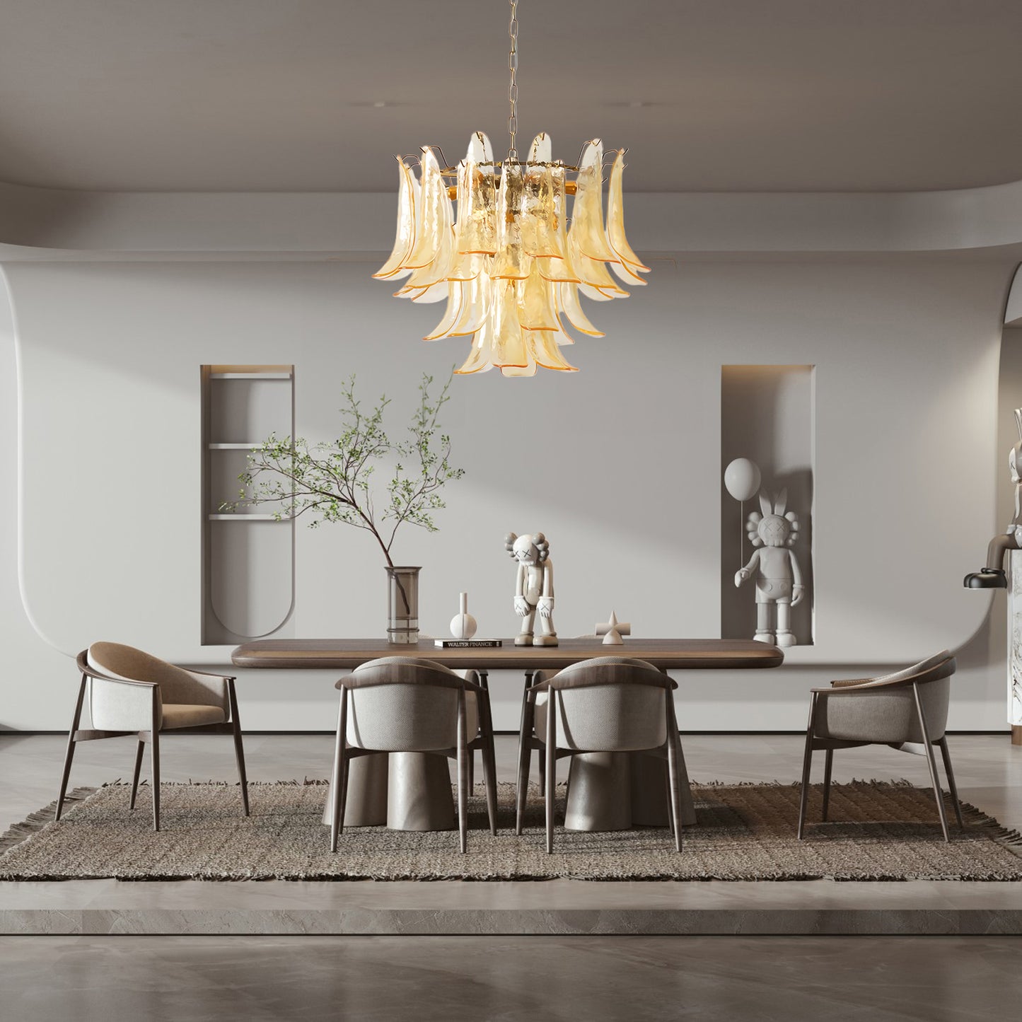 Leaf Cascade Modern Crystal Chandelier