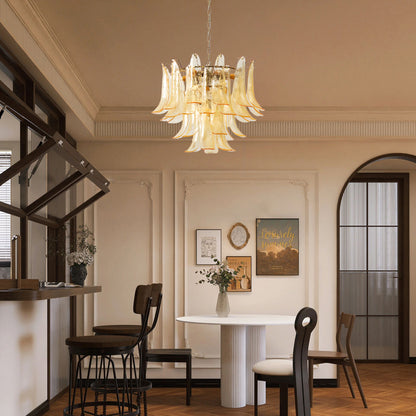 Leaf Cascade Modern Crystal Chandelier