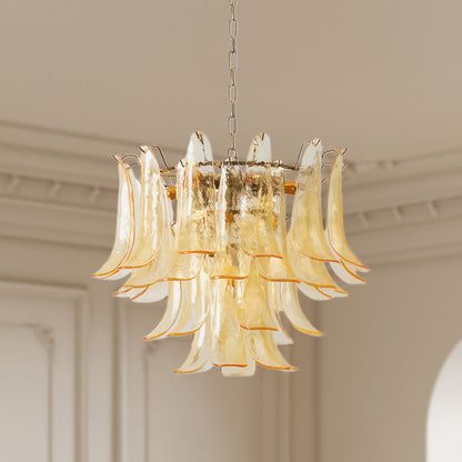 Leaf Cascade Modern Crystal Chandelier