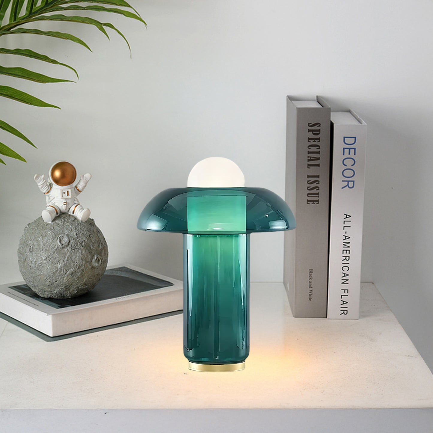 Mushroom Table Eclectic Crystal Lamp