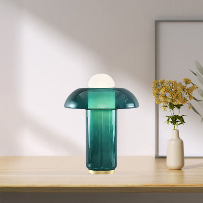 Mushroom Table Eclectic Crystal Lamp