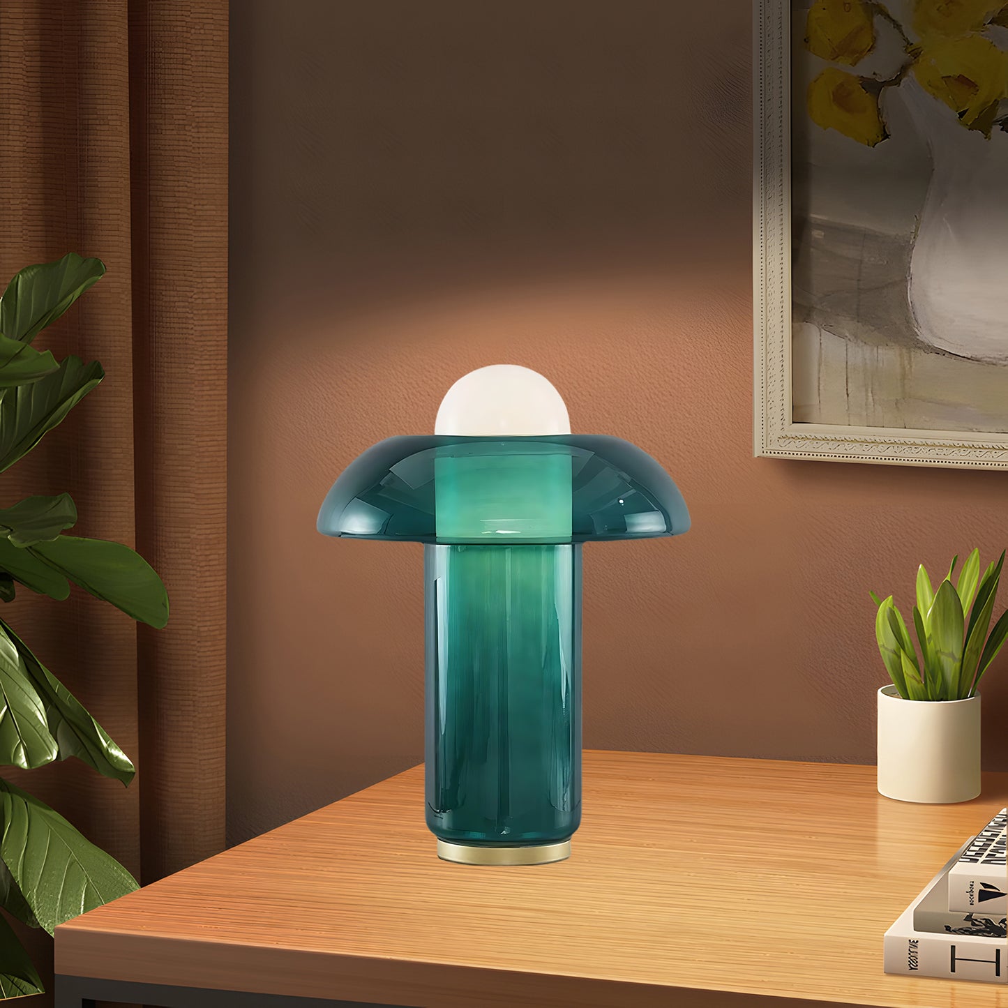 Mushroom Table Eclectic Crystal Lamp