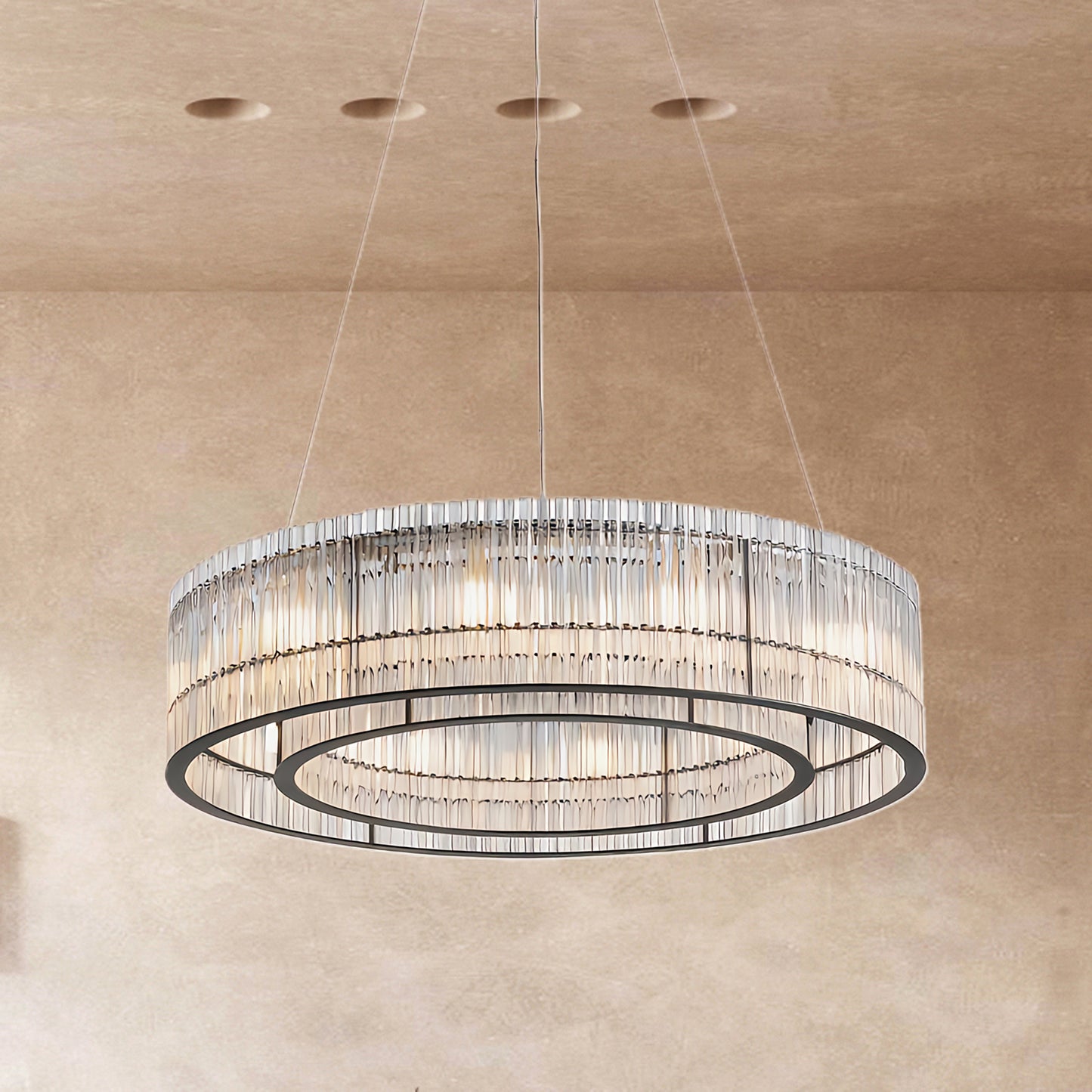 Tube Ring Modern Crystal Chandelier