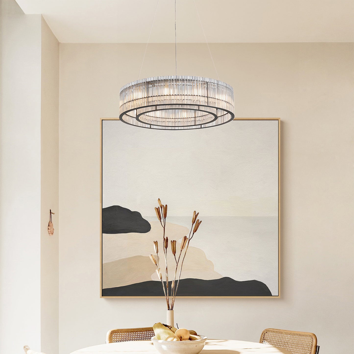 Tube Ring Modern Crystal Chandelier