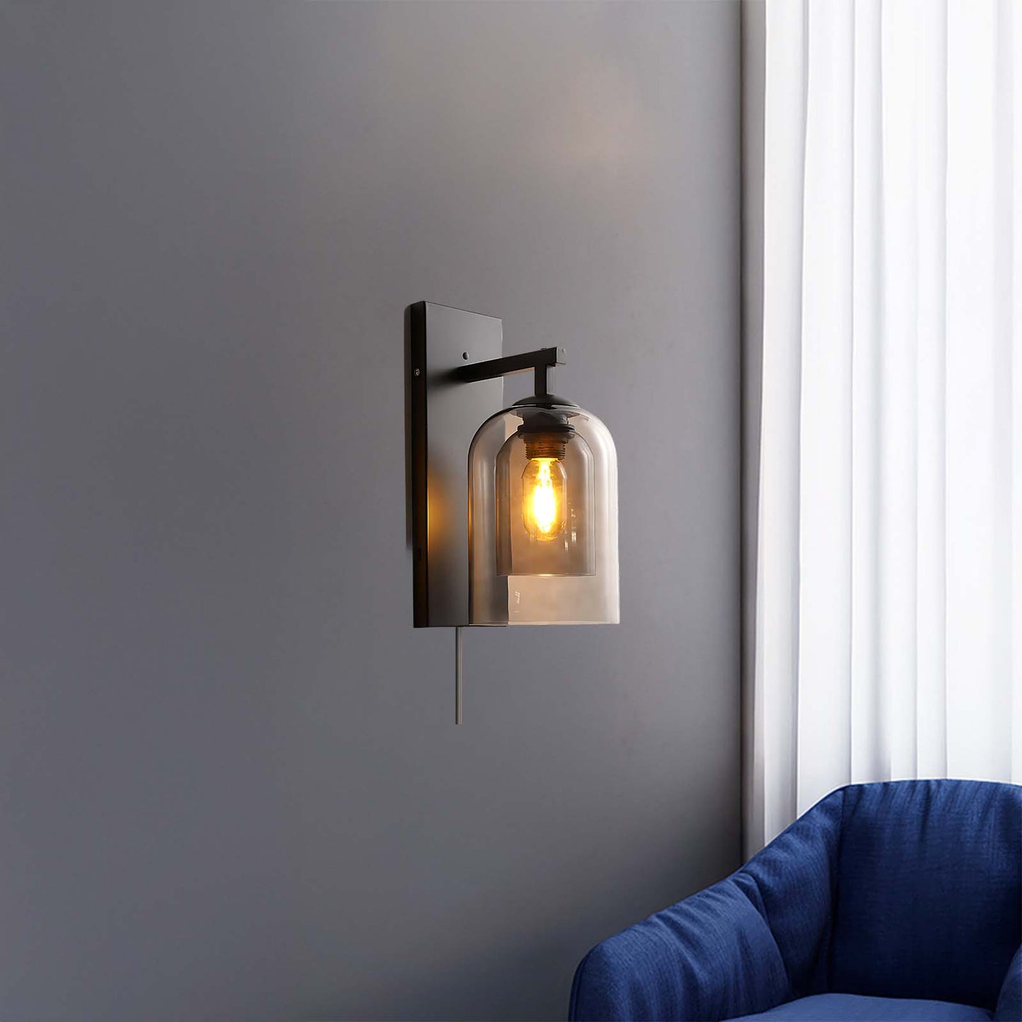 Tubular Plug-in Modern Crystal Wall Lamp