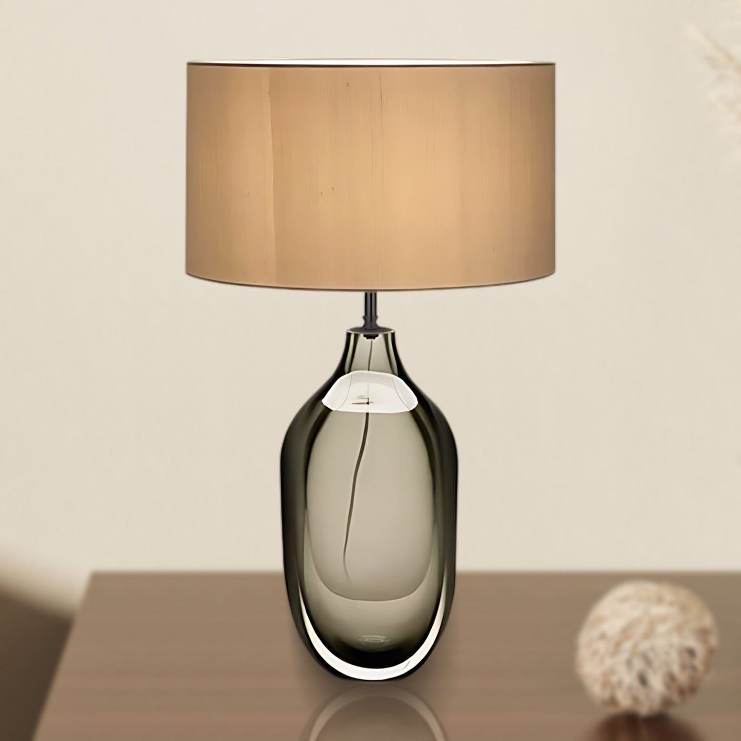 Glazed Eclectic Crystal Table Lamp