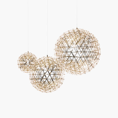 Gold Spark Ball Eclectic Metal Pendant Light