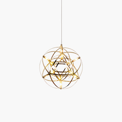 Gold Spark Ball Eclectic Metal Pendant Light