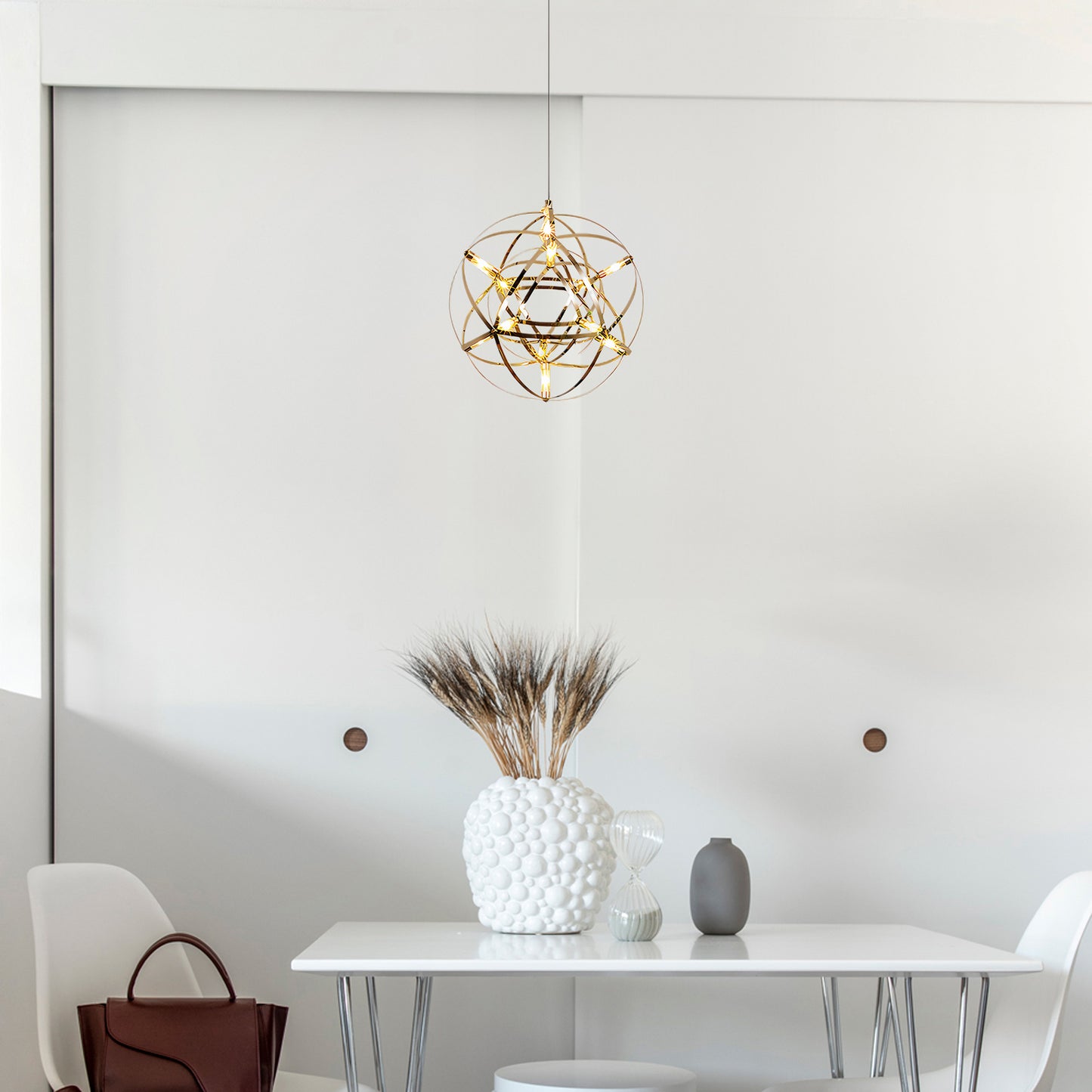 Gold Spark Ball Eclectic Metal Pendant Light