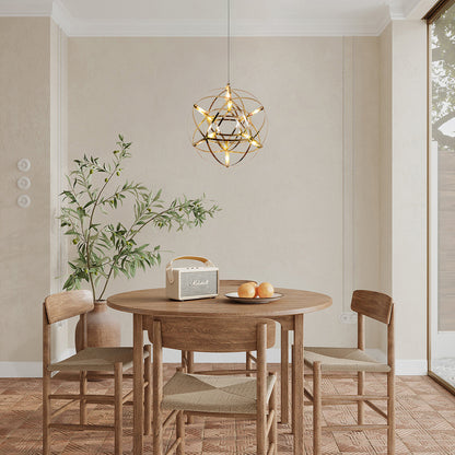 Gold Spark Ball Eclectic Metal Pendant Light