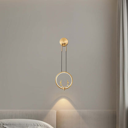 Golden Antler Eclectic Metal Wall Light