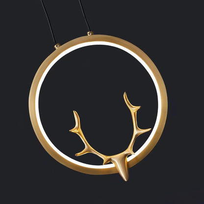 Golden Antler Eclectic Metal Wall Light