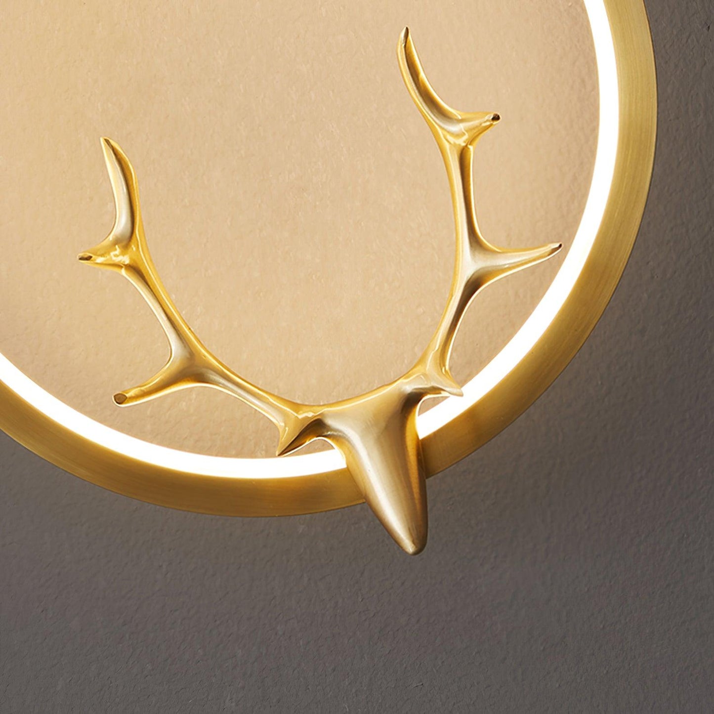 Golden Antler Eclectic Metal Wall Light