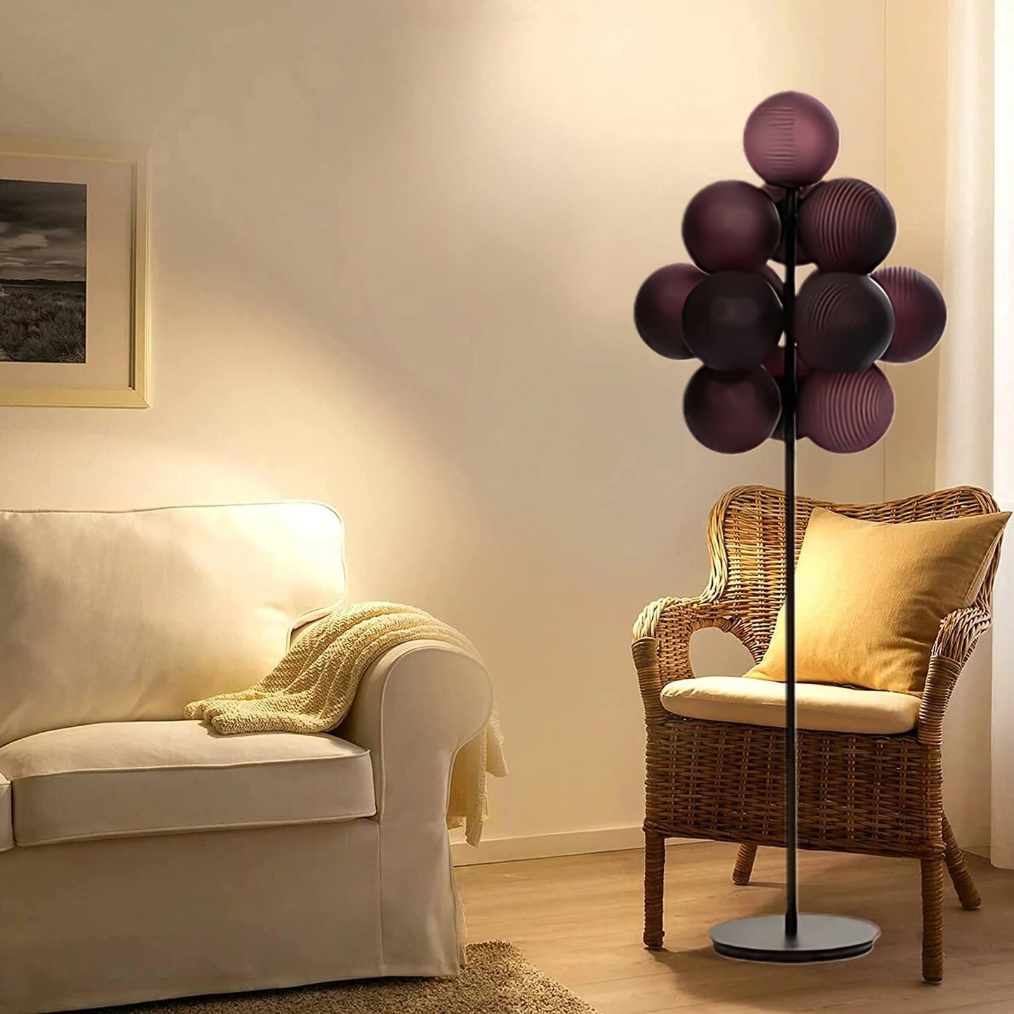 Grape Eclectic Crystal Floor Lamp