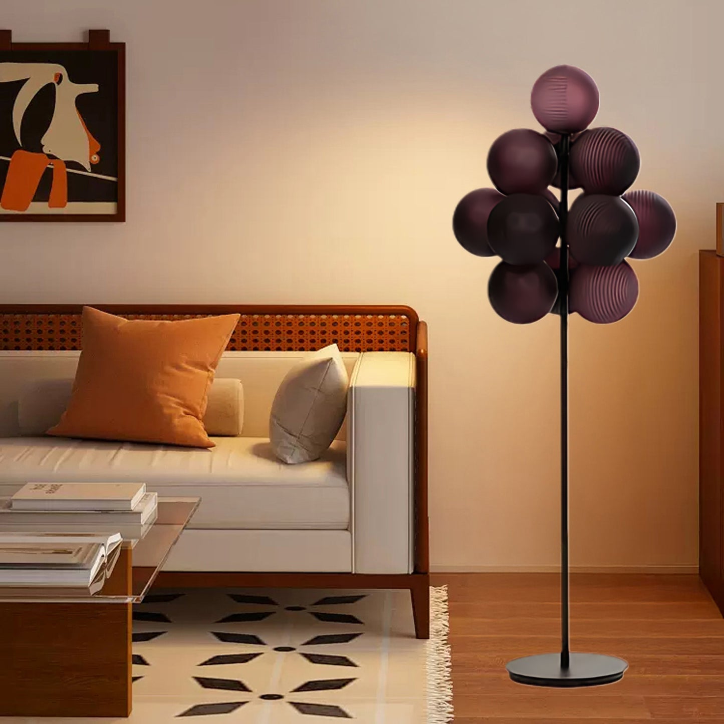 Grape Eclectic Crystal Floor Lamp