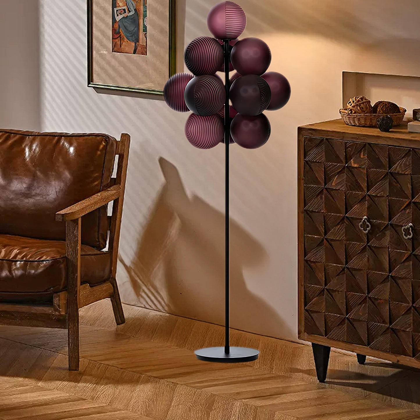 Grape Eclectic Crystal Floor Lamp