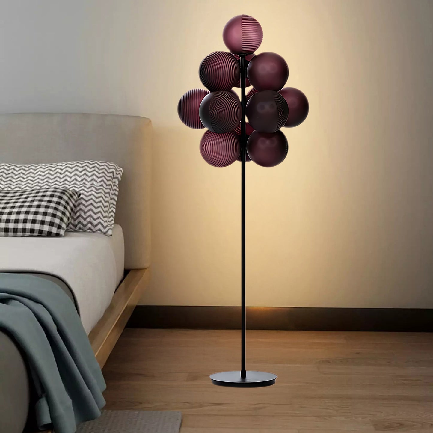 Grape Eclectic Crystal Floor Lamp