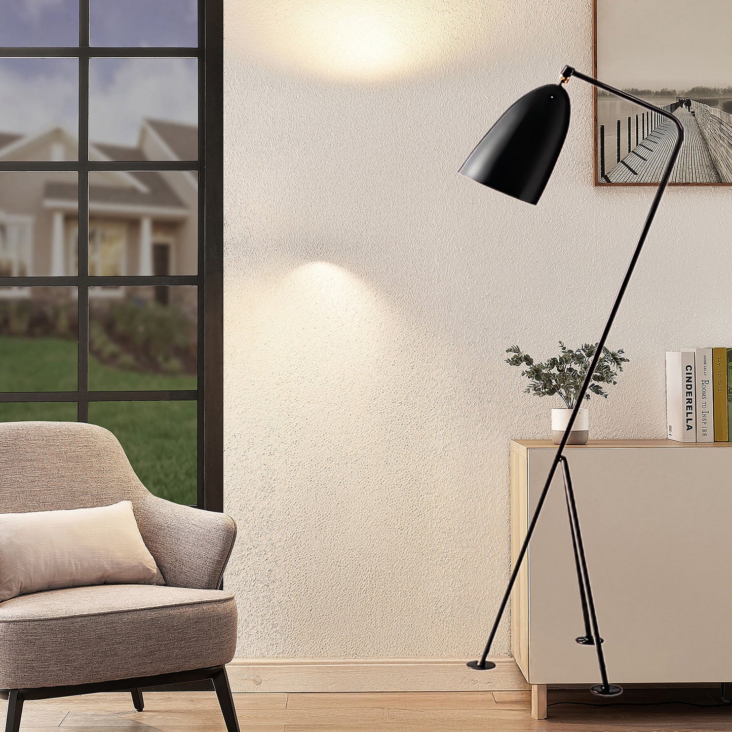 Grasshopper Minimalist Metal Floor Lamp