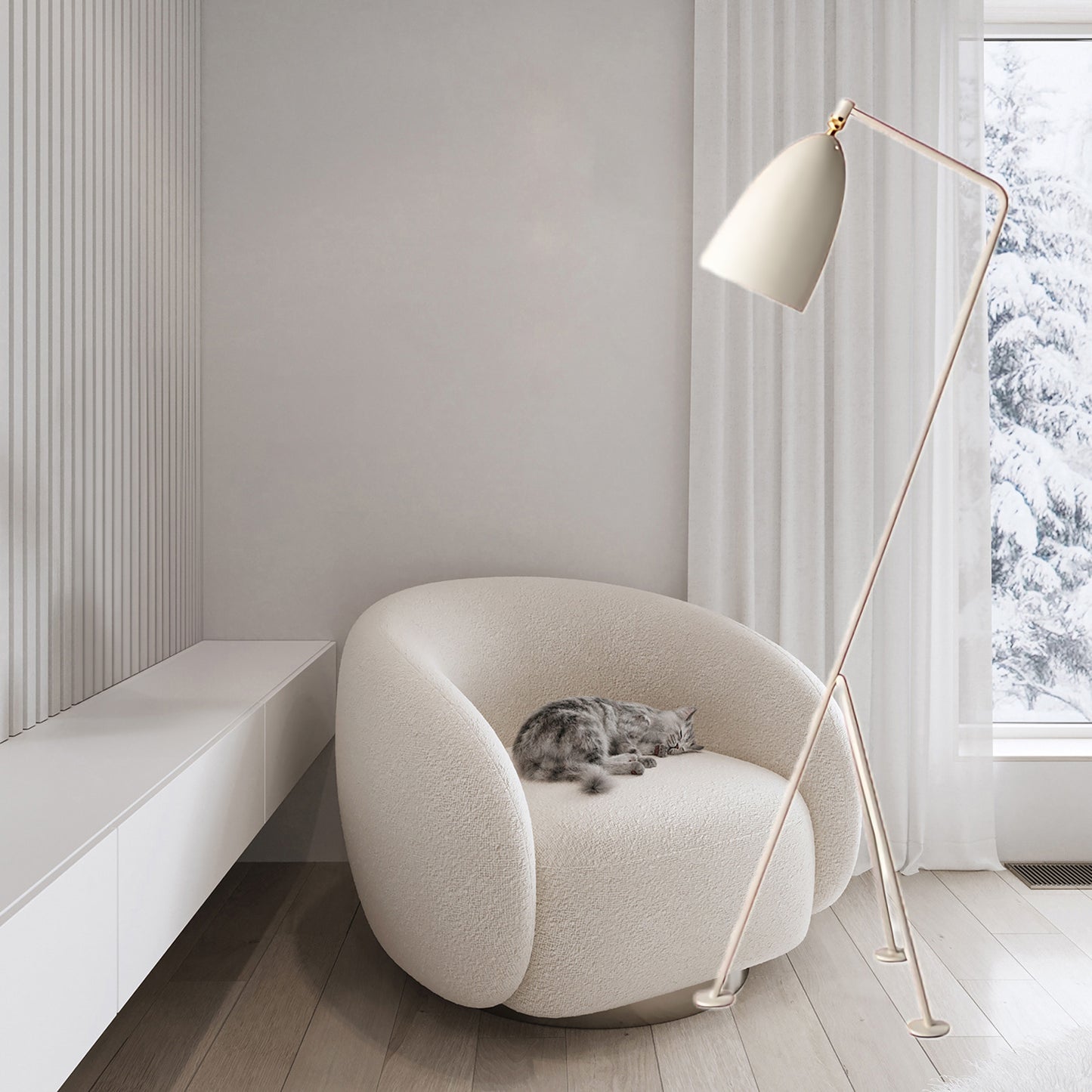 Grasshopper Minimalist Metal Floor Lamp