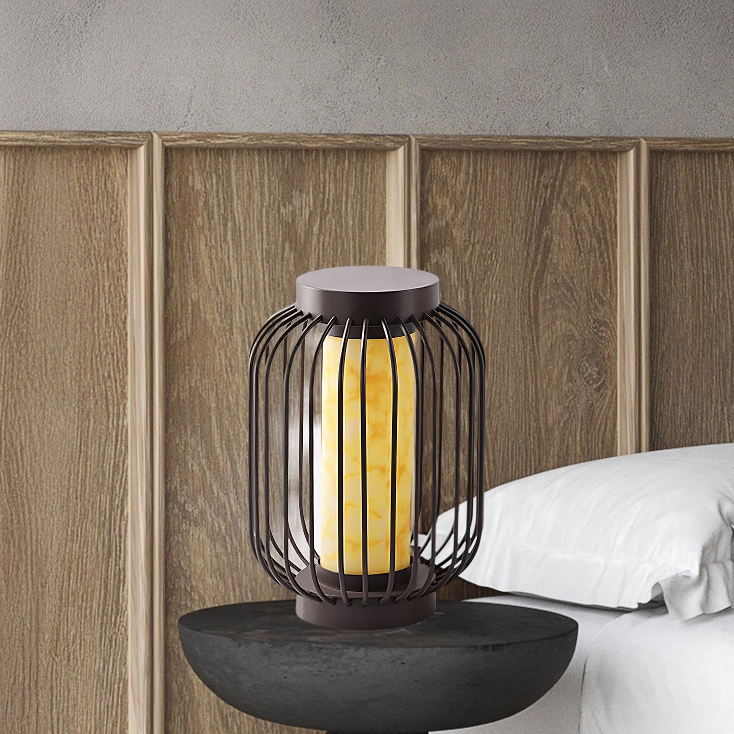 Graydon Outdoor Eclectic Metal Table Lamp