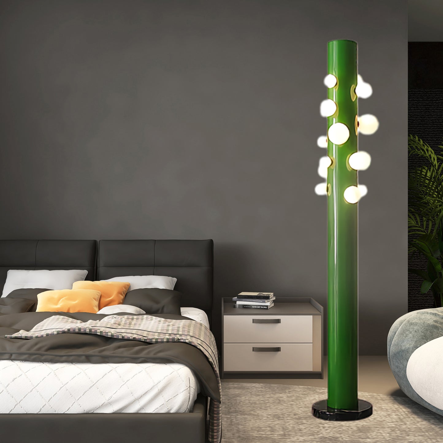 Green Apes Eclectic Crystal Floor Lamp